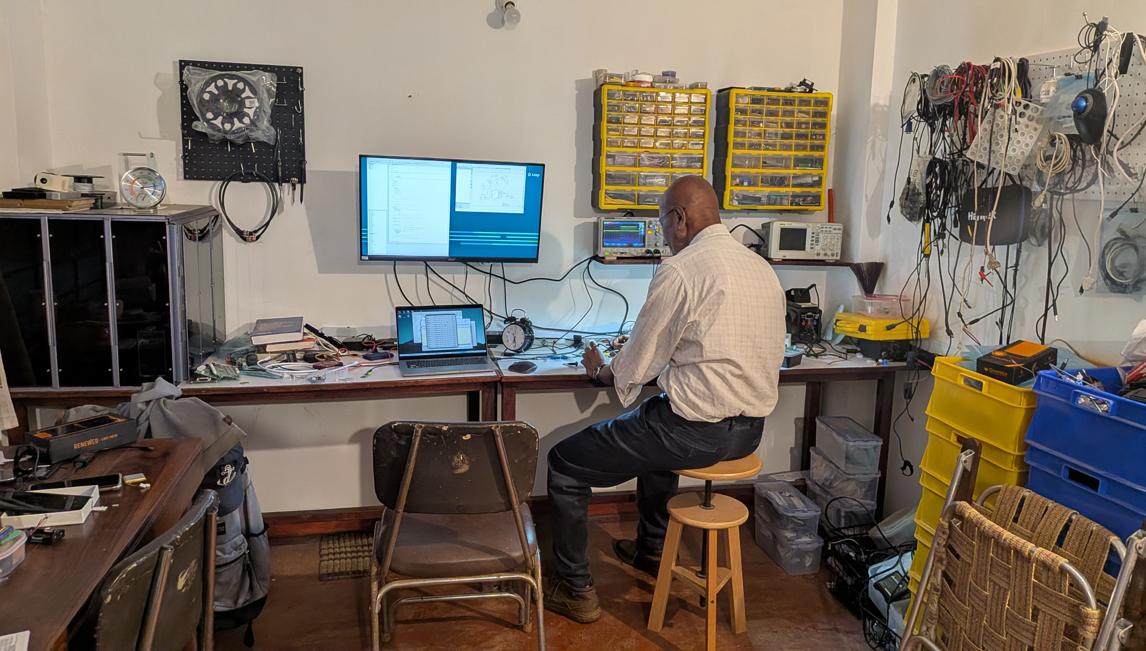 Picture of me testing a circuit